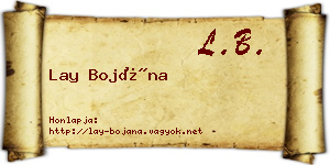 Lay Bojána névjegykártya